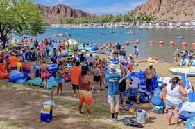 River tubing trip on the salt River Mesa arizona transportation included.