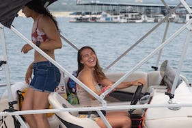 Pontoon Boat for Charter with Lily Pad for up to 10 people in Texas