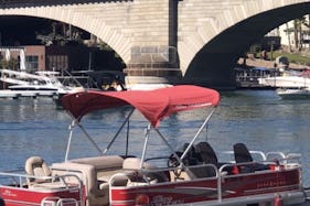 Beautiful (RUBY) 18' Sun Tracker Buggy Bass  Pontoon on Lake Havasu